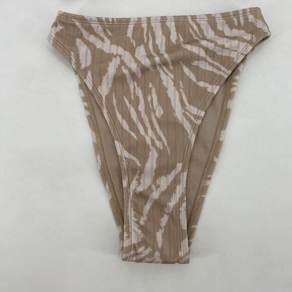 Wild Fable Underwire Bralette Bikini Top High Rise Bottom Tan Animal Print XXS - Picture 4 of 11
